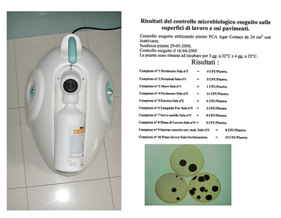 Fig. 28 - Aerosolizzatore per disinfettante ambientale grazie al quale si ottengono ottimi risultati in termini di abbattimento della carica batterica ambientale.